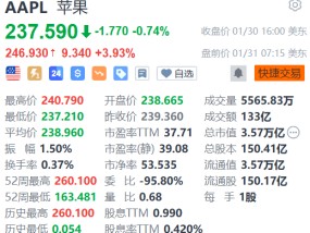 苹果盘前涨约4% 第一财季营收、利润和毛利率创历史新高