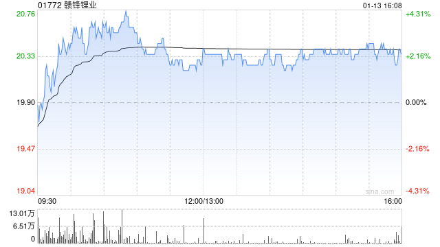 赣锋锂业获小摩增持约66.98万股 每股作价约20.61港元